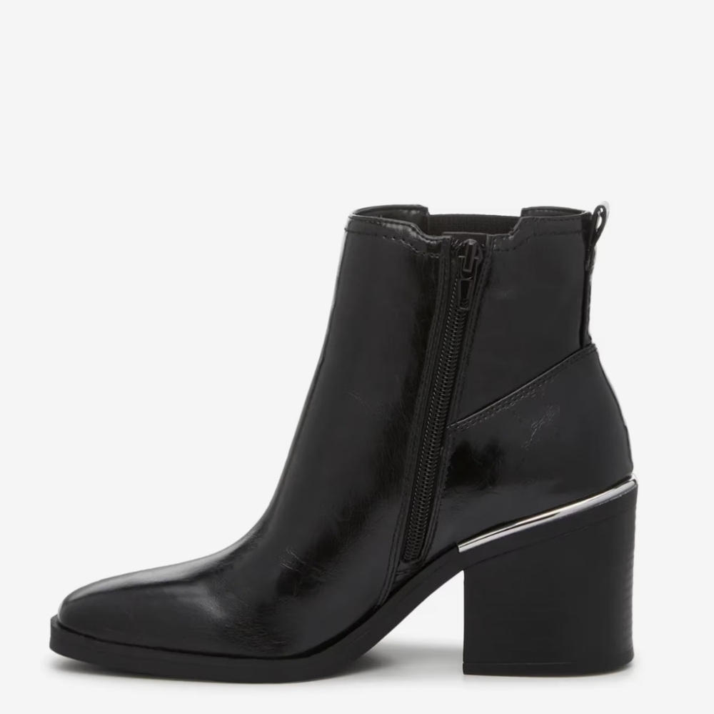 Kelly & Katie Ceola Black Block Heel Ankle Boots Women’s Size 6M Side Zip Elasti